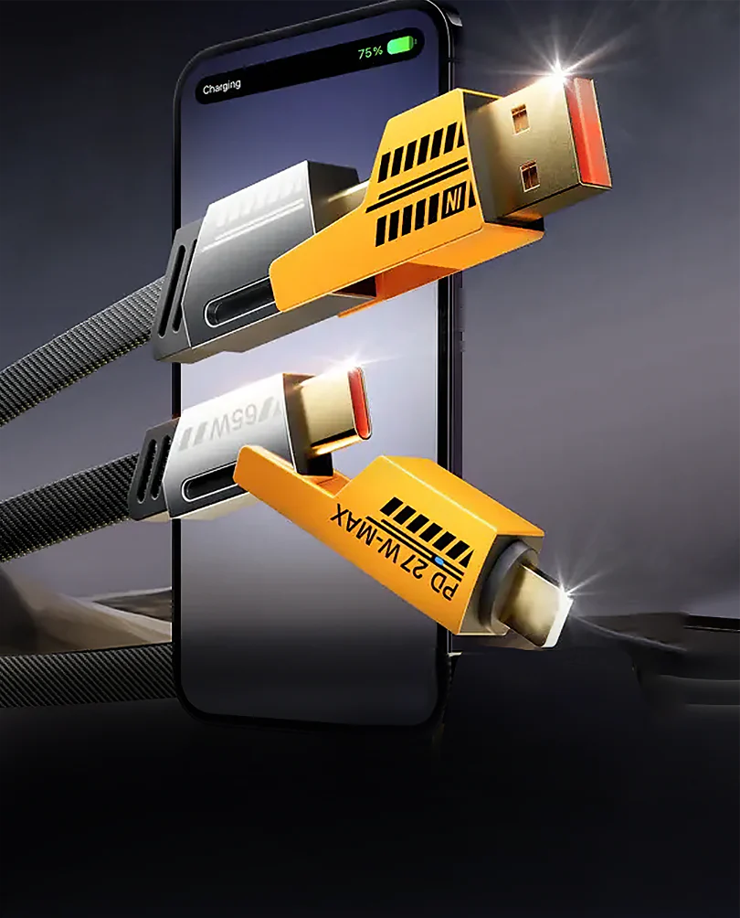 4-in-1 Fast Charging & Data Sync Charging Cable (1-year Warranty)