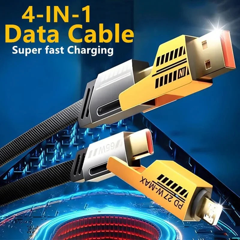 4-in-1 Fast Charging & Data Sync Charging Cable (1-year Warranty)